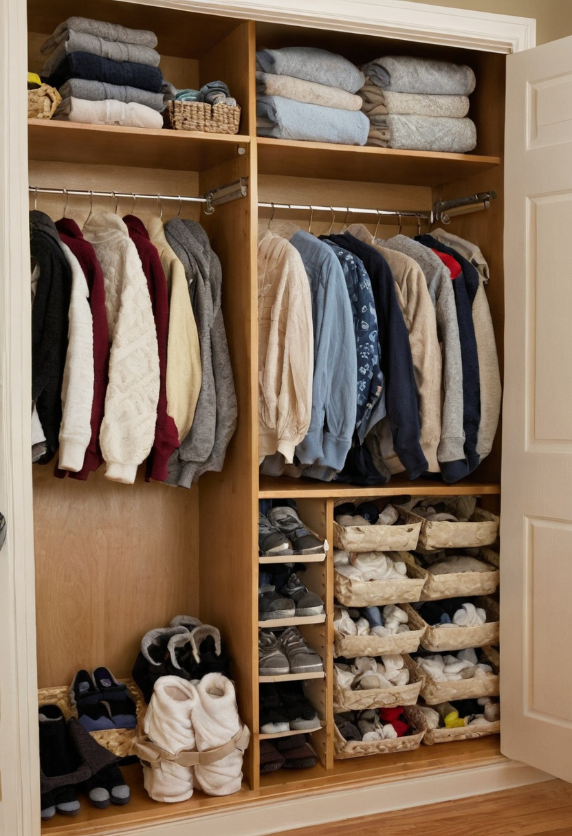 Practical visual for Closet shelving and rod heights should match adult reach, child independence, and folded-clothing depth